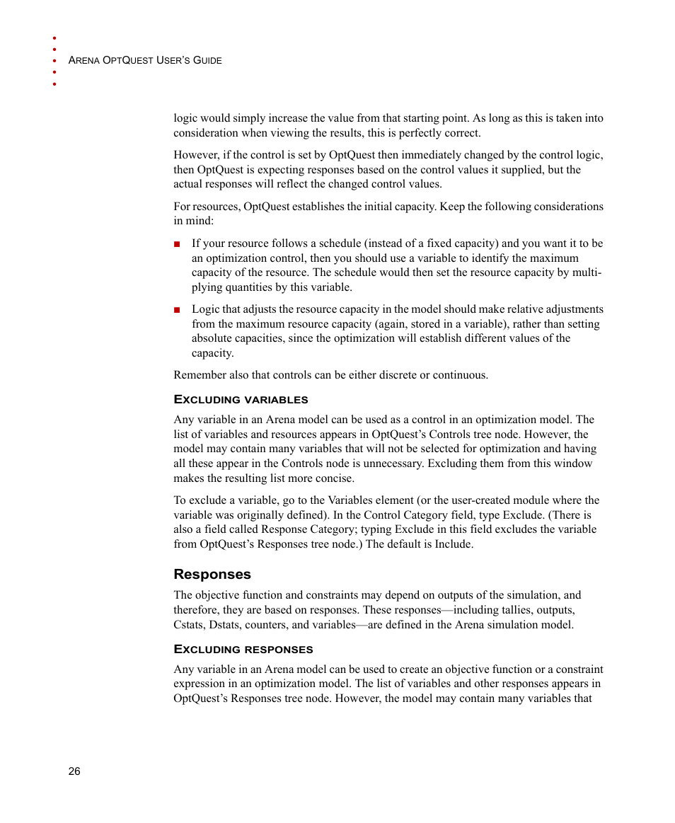 Responses | Rockwell Automation Arena OptQuest Users Guide User Manual | Page 30 / 54