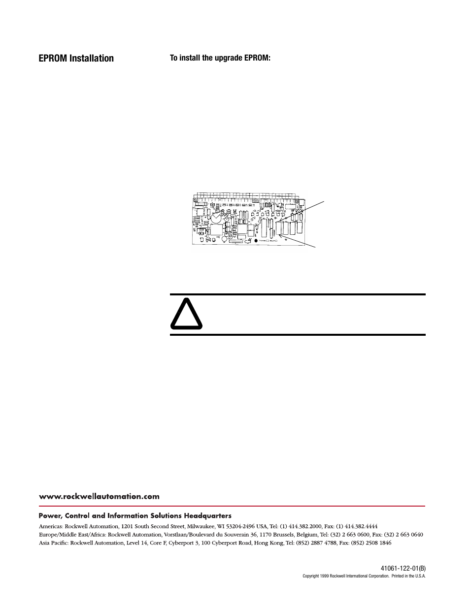 Eprom installation | Rockwell Automation 2706 DL20 Firmware Upgrade Kit User Manual | Page 2 / 2