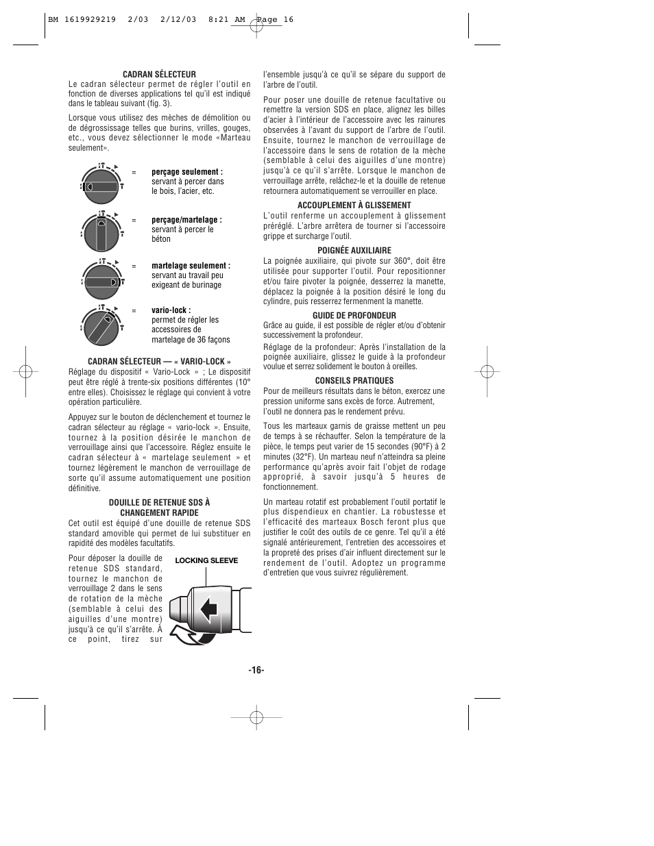 Bosch 11222EVS User Manual | Page 16 / 28