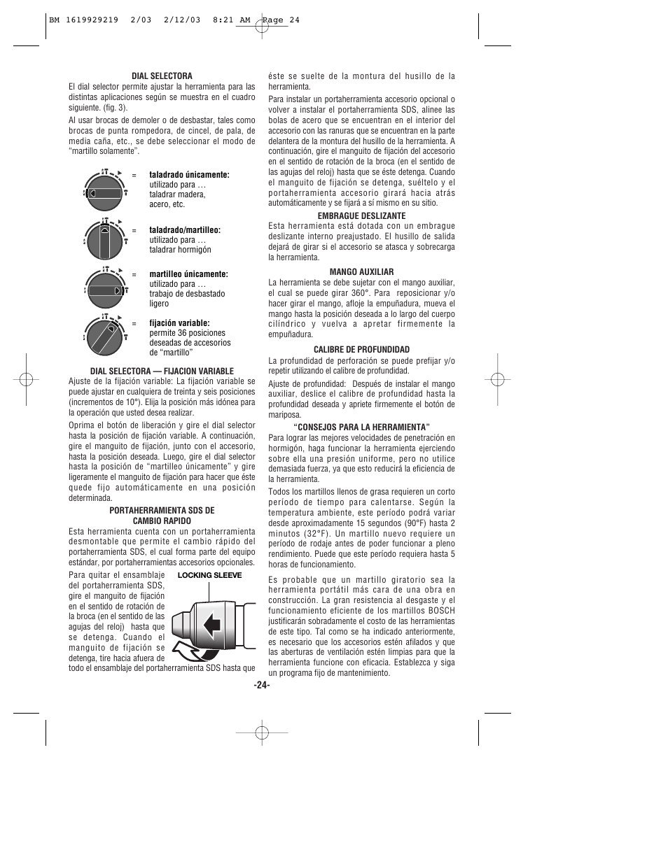 Bosch 11222EVS User Manual | Page 24 / 28