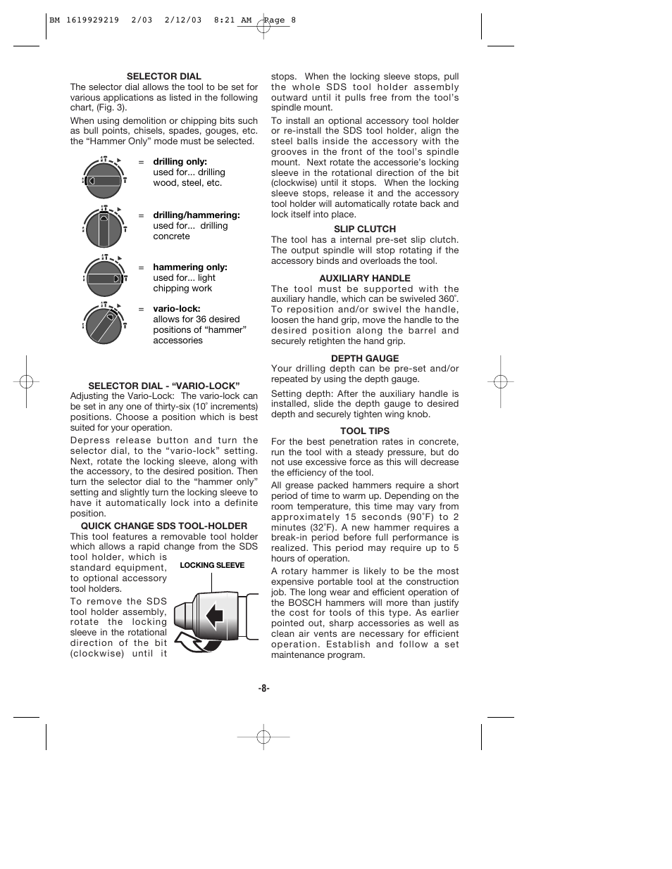 Bosch 11222EVS User Manual | Page 8 / 28