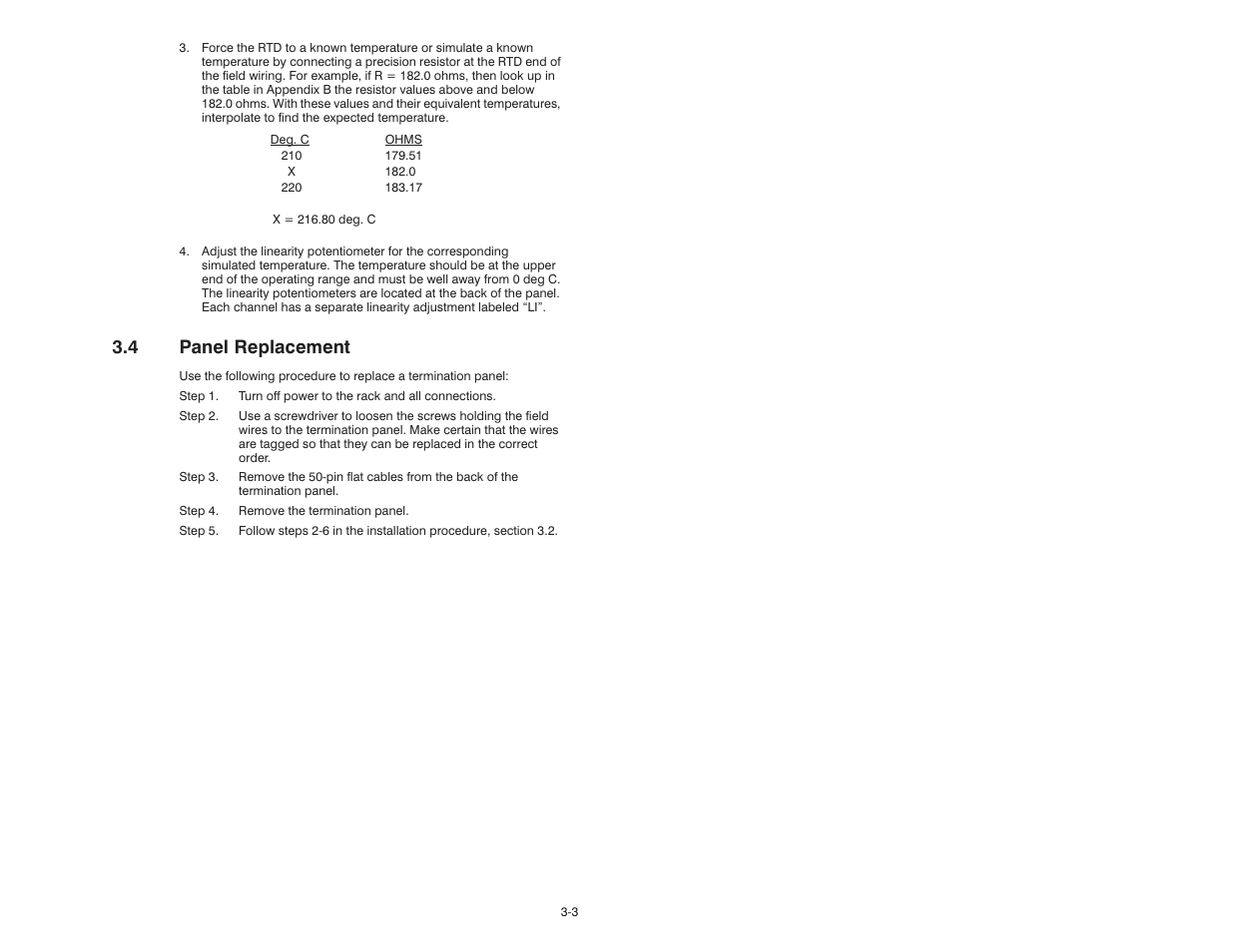 4 panel replacement | Rockwell Automation 61C615 RTD Termination Panel User Manual | Page 13 / 26