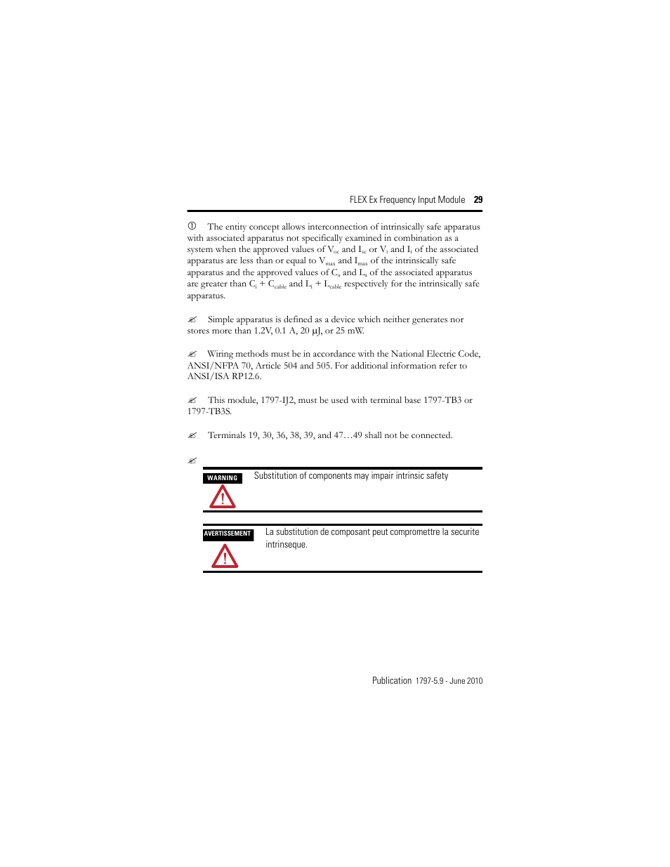 Rockwell Automation 1797-IJ2 FLEX Ex Frequency Input Module User Manual | Page 29 / 32