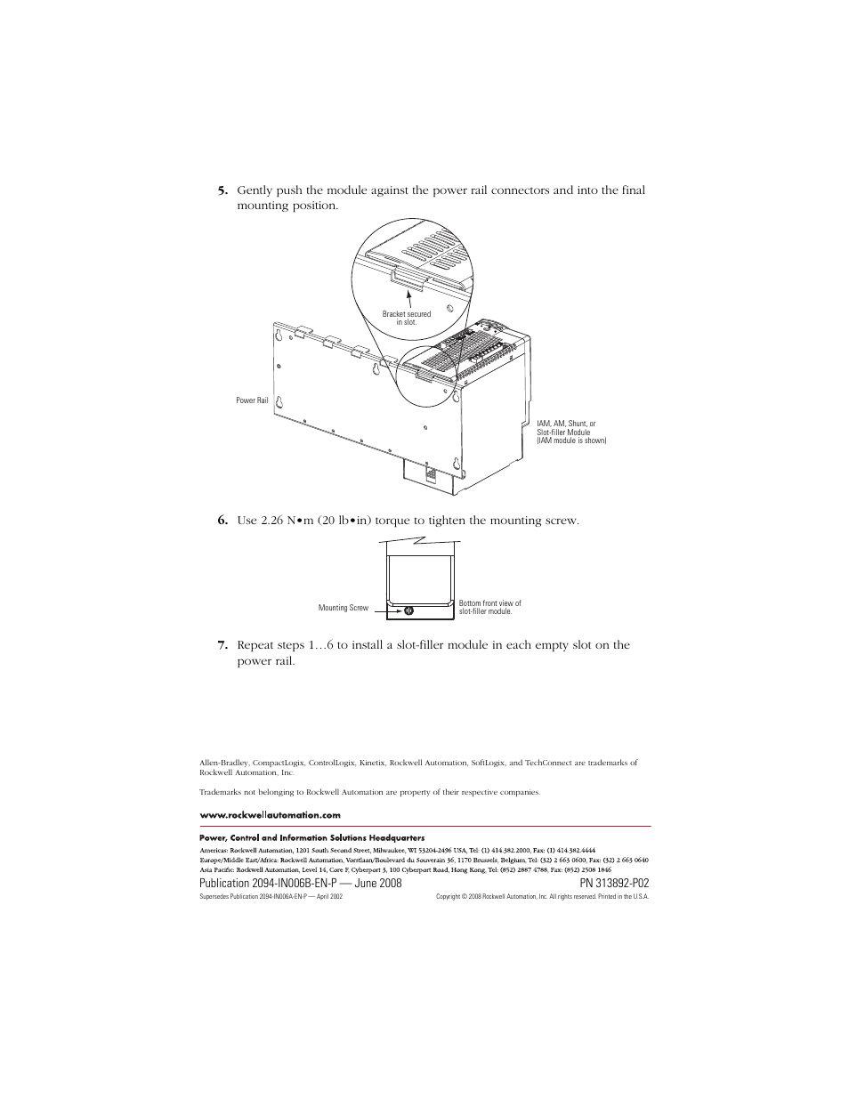 Back cover | Rockwell Automation 2094-PRF Kinetix 6000 Slot-filler Module Install User Manual | Page 4 / 4