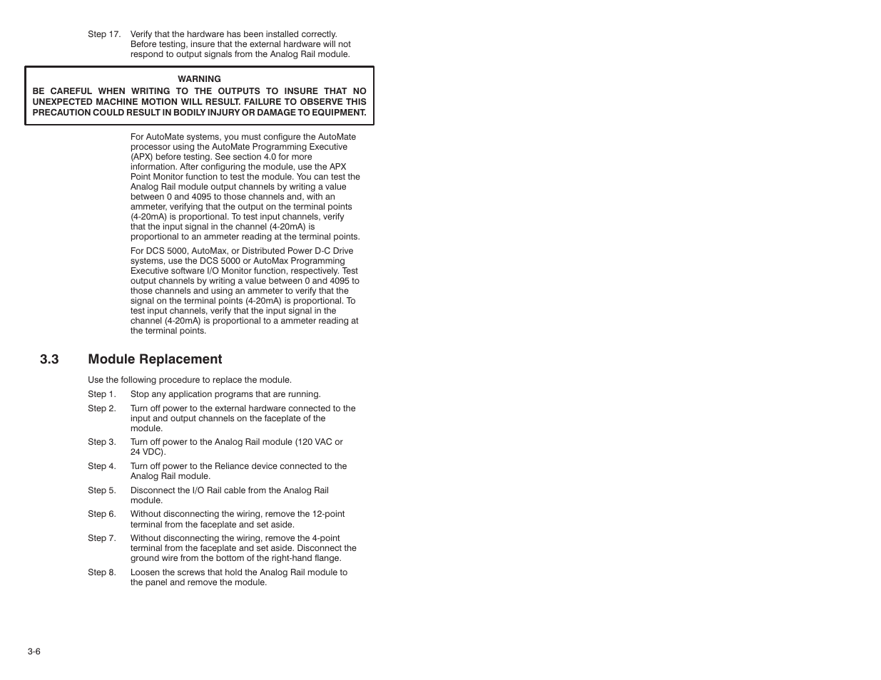 3 module replacement | Rockwell Automation 61C351 2-In/2-Out 4-20 mA Analog Rail Module User Manual | Page 20 / 52