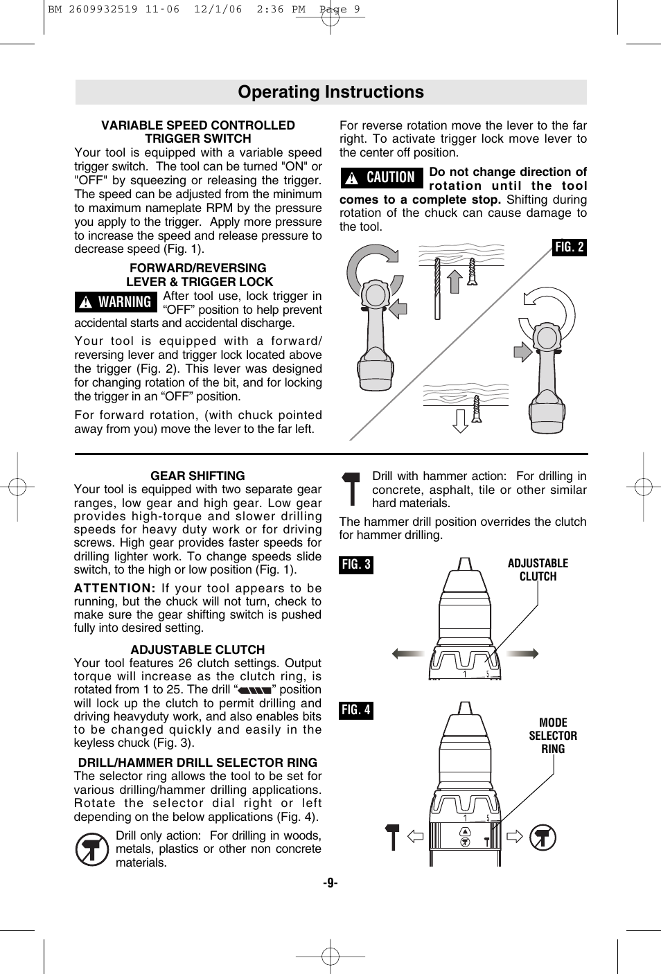 Operating instructions | Bosch 15618 User Manual | Page 9 / 56