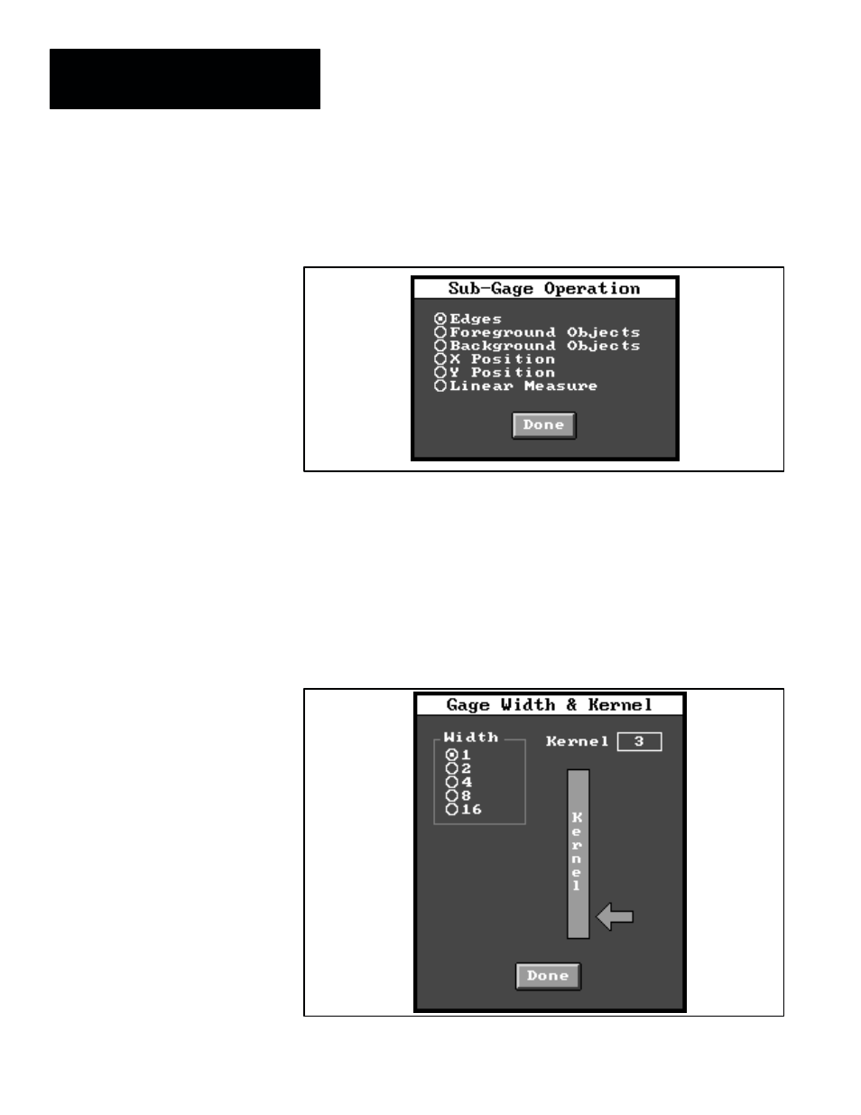 Sub-gage operations, Width and kernal functions, Sub–gage operations width and kernel functions | Rockwell Automation 5370-CVIM2 Module User Manual | Page 428 / 564