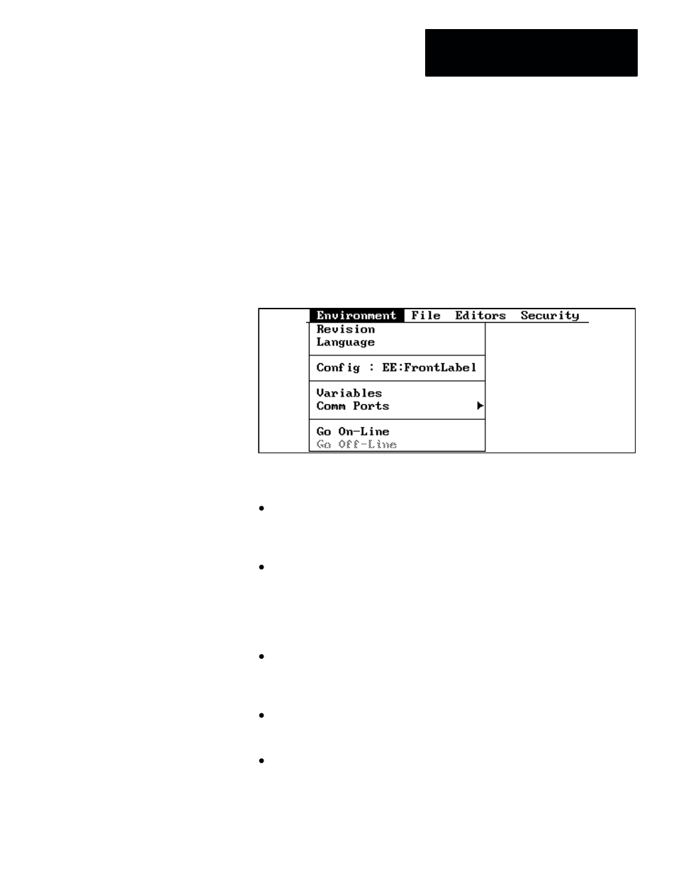 10 - environment menu selections, Environment menu selections | Rockwell Automation 5370-CVIM2 Module User Manual | Page 487 / 564