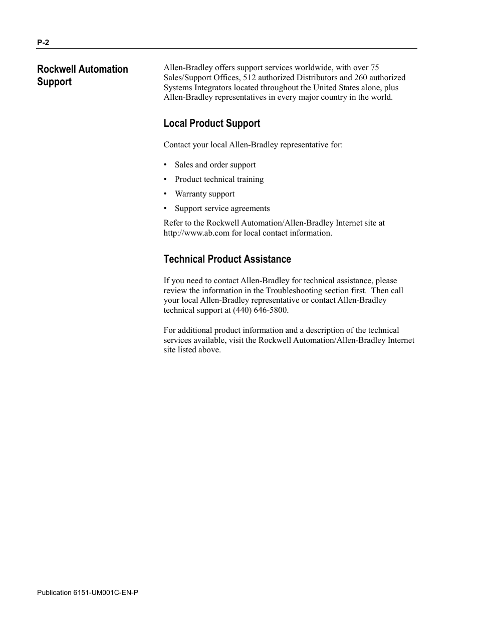 Rockwell automation support | Rockwell Automation 6151 Industrial Computer User Manual | Page 8 / 32