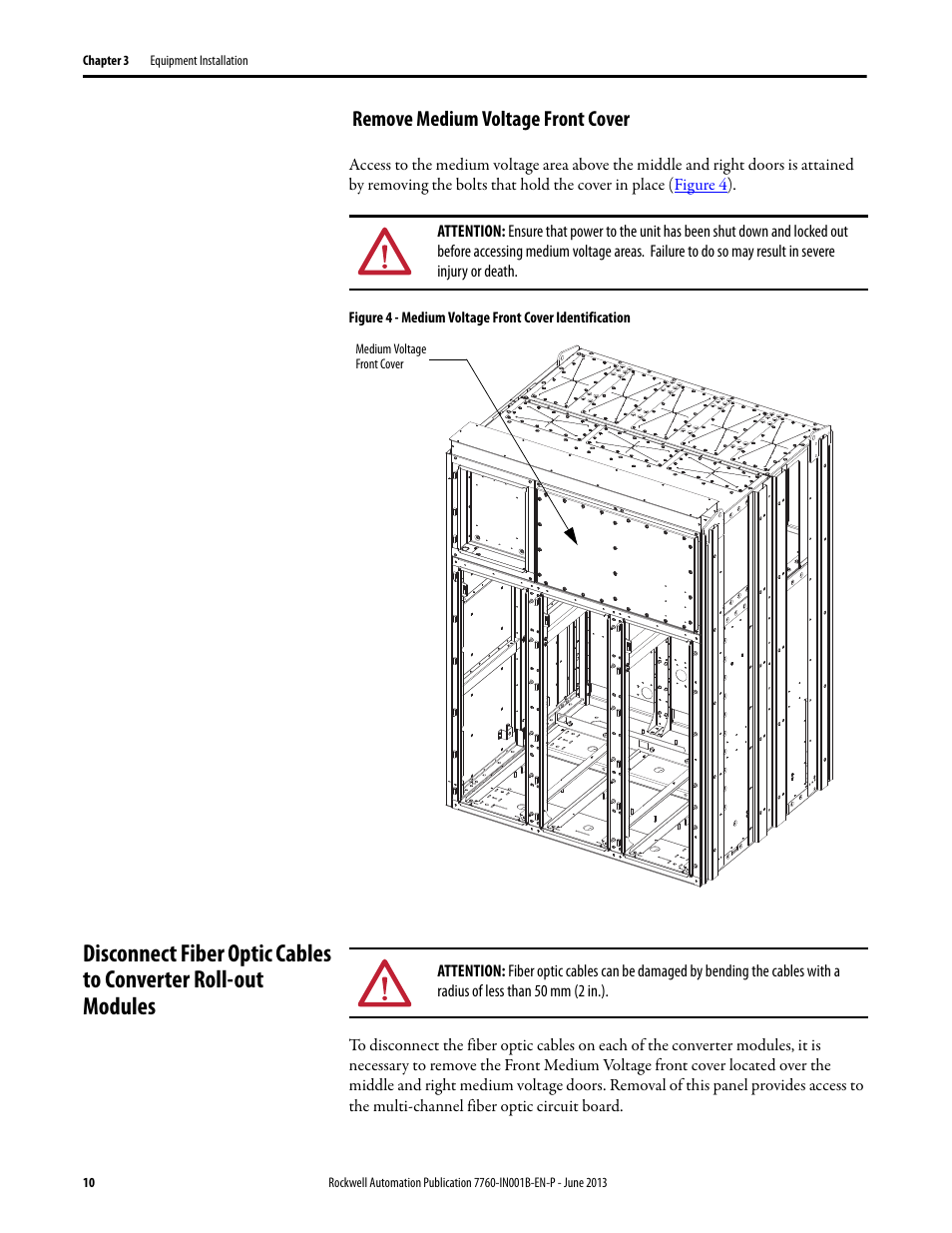 Remove medium voltage front cover | Rockwell Automation 7763 OneGear MV SMC Flex Solid-State Motor Controller User Manual | Page 12 / 44