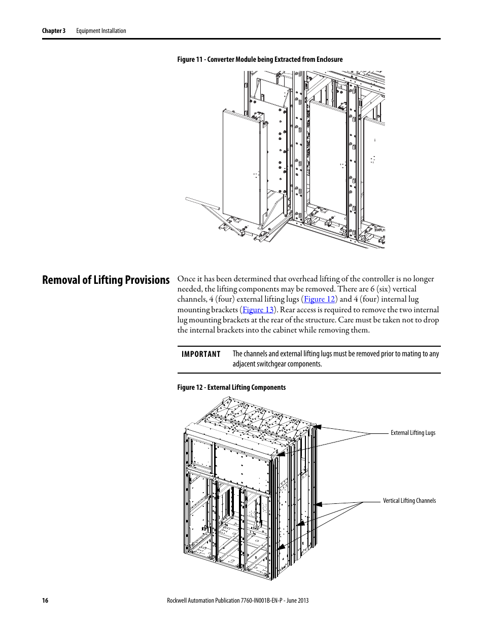 Removal of lifting provisions | Rockwell Automation 7763 OneGear MV SMC Flex Solid-State Motor Controller User Manual | Page 18 / 44