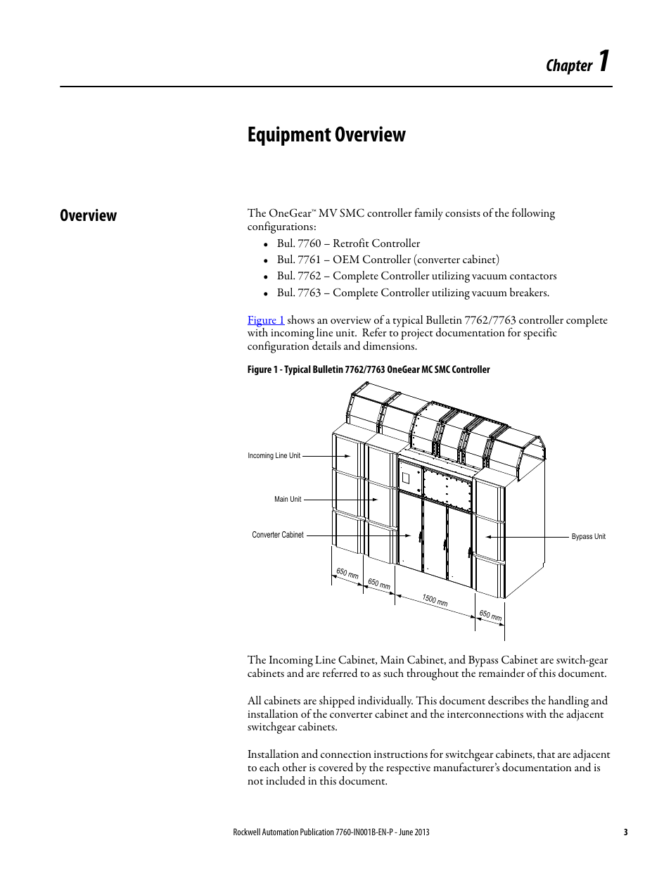 Chapter 1 - equipment overview, Overview, Chapter 1 | Equipment overview, Chapter | Rockwell Automation 7763 OneGear MV SMC Flex Solid-State Motor Controller User Manual | Page 5 / 44