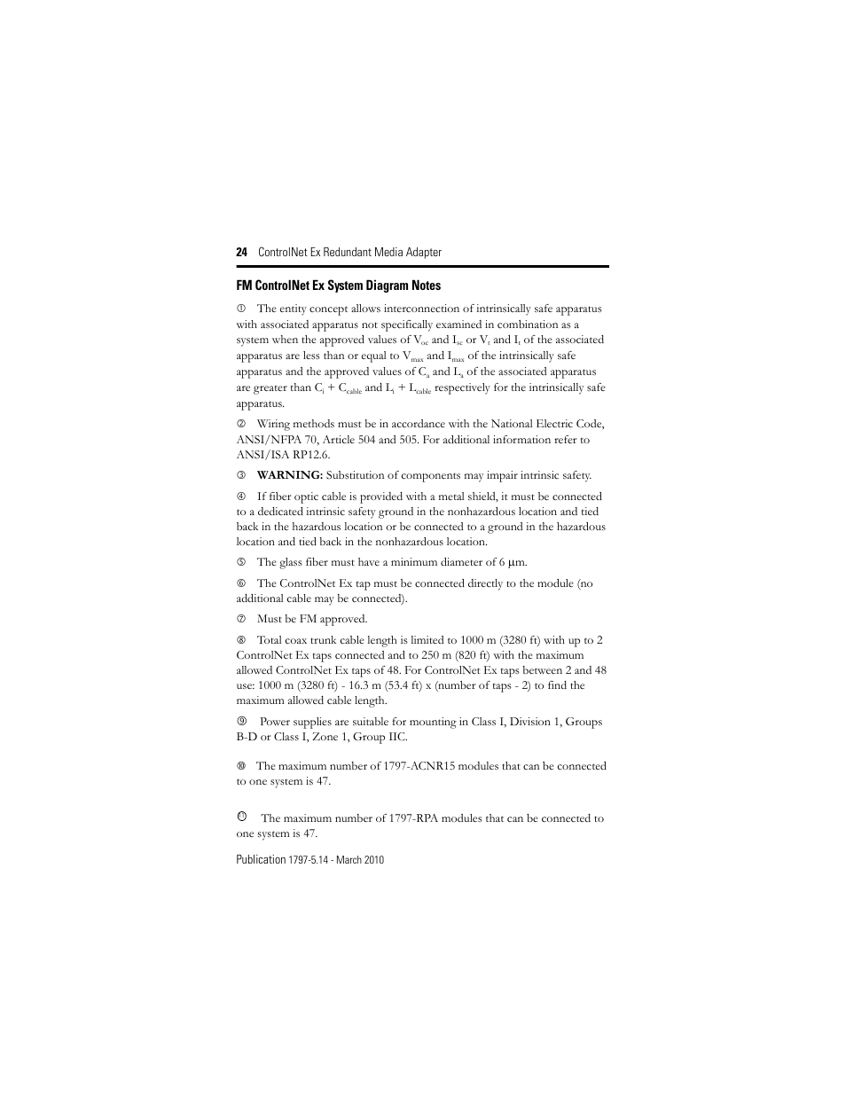 Rockwell Automation 1797-ACNR15 ControlNet Ex Redundant Media Adapter User Manual | Page 24 / 32