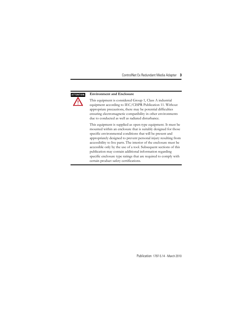 Rockwell Automation 1797-ACNR15 ControlNet Ex Redundant Media Adapter User Manual | Page 3 / 32