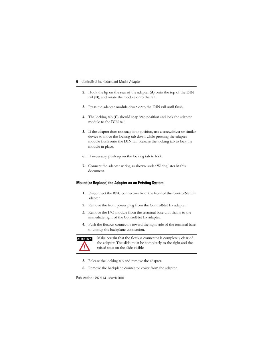 Rockwell Automation 1797-ACNR15 ControlNet Ex Redundant Media Adapter User Manual | Page 6 / 32