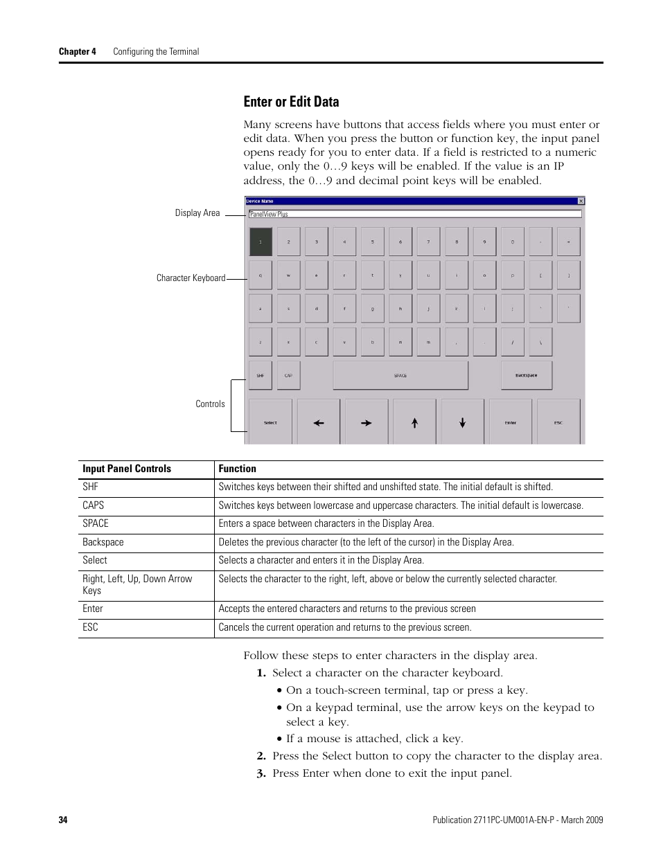 Enter or edit data | Rockwell Automation 2711PC-xxxx PanelView Plus Compact User Manual User Manual | Page 34 / 132