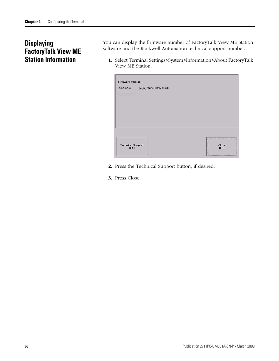 Displaying factorytalk view me station information | Rockwell Automation 2711PC-xxxx PanelView Plus Compact User Manual User Manual | Page 68 / 132