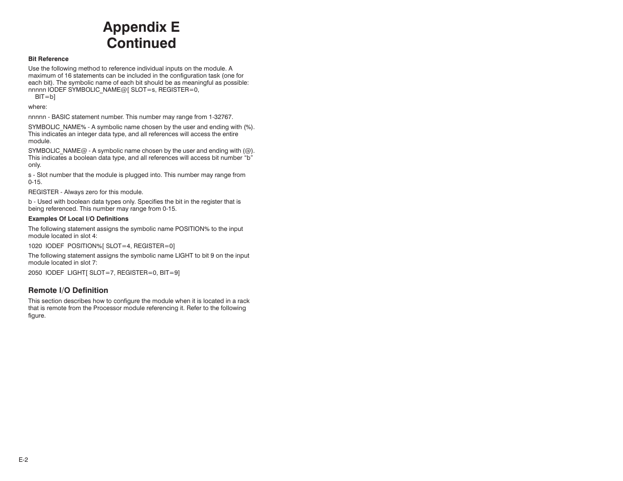 Appendix e continued | Rockwell Automation 61C501 AutoMax/AutoMate 115V Input Module User Manual | Page 34 / 38