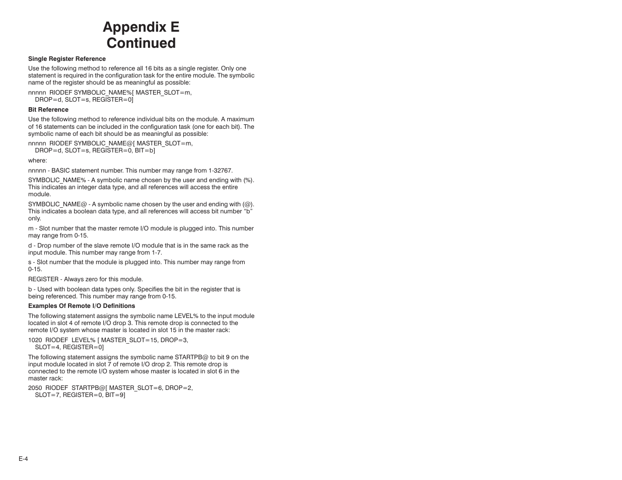 Appendix e continued | Rockwell Automation 61C501 AutoMax/AutoMate 115V Input Module User Manual | Page 36 / 38