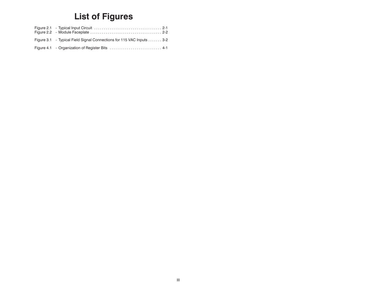 List of figures | Rockwell Automation 61C501 AutoMax/AutoMate 115V Input Module User Manual | Page 5 / 38