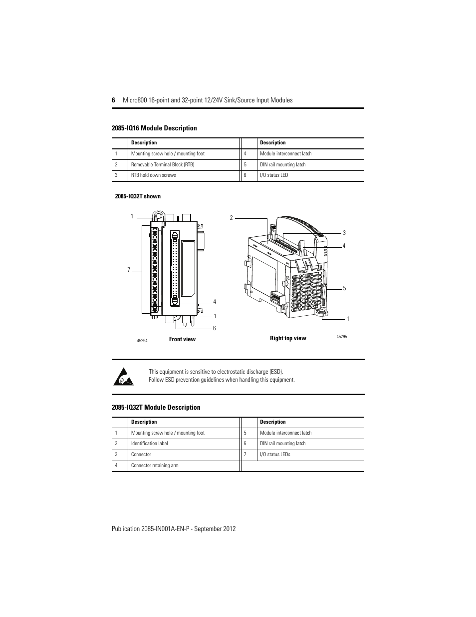 2085-iq32t module description | Rockwell Automation 2085-IQ16_IQ32T 24V DC 16 and 32 Sink/Source Input Modules User Manual | Page 6 / 16