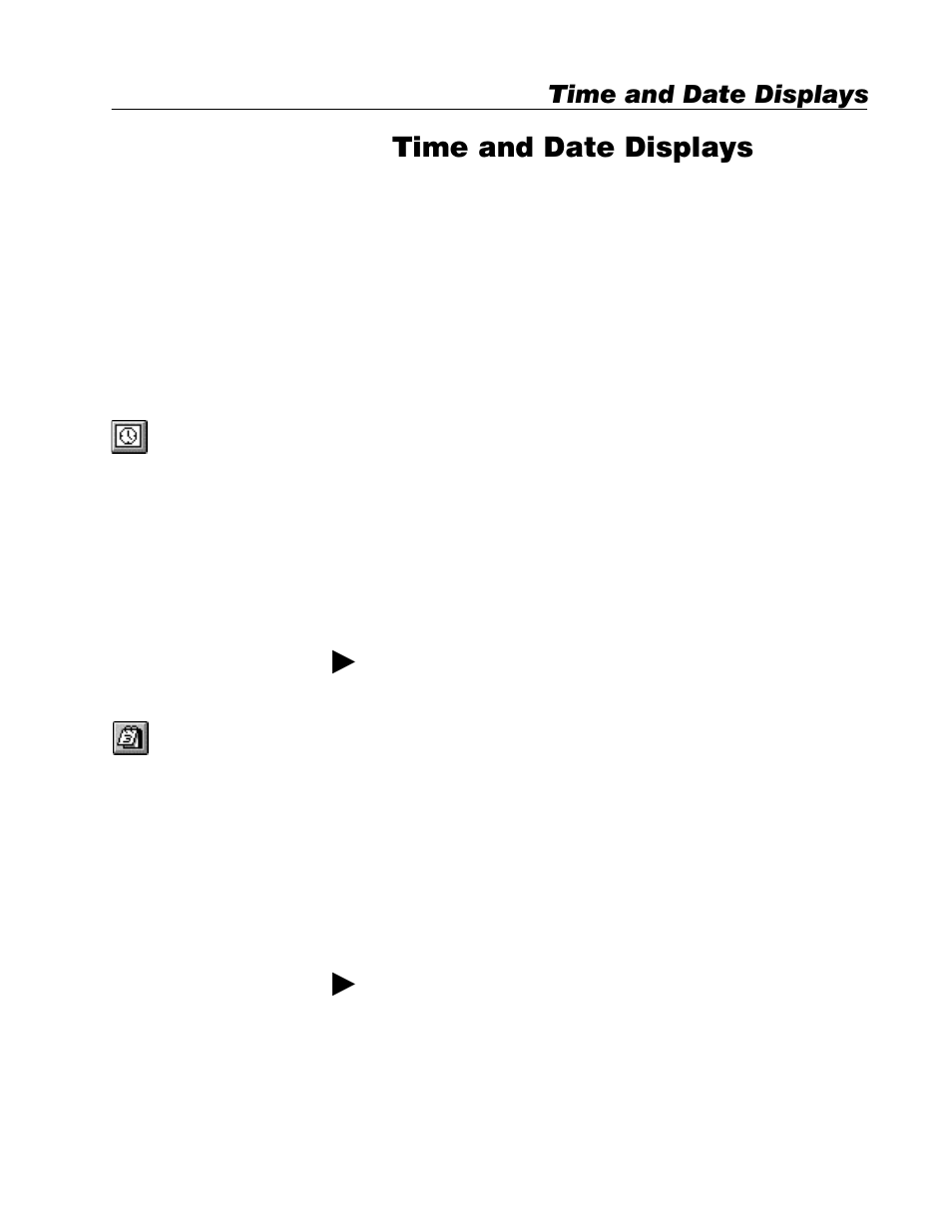 Time and date displays, About time and date displays, Time display | Date display | Rockwell Automation 2711E-ND1 Reference Manual PanelBuilder 1400e User Manual | Page 169 / 201