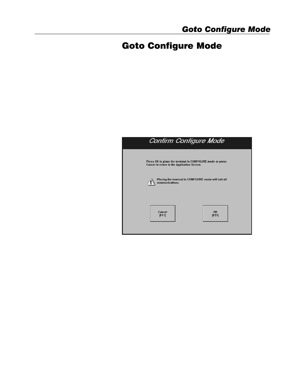 Goto configure mode, About the goto configure mode button | Rockwell Automation 2711E-ND1 Reference Manual PanelBuilder 1400e User Manual | Page 47 / 201