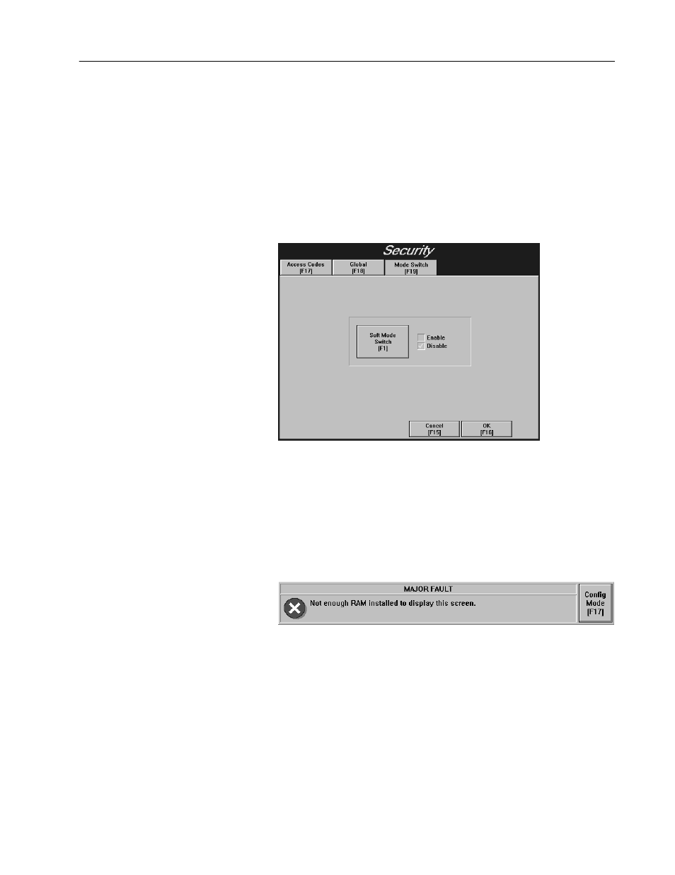 Software mode switching at the panelview terminal | Rockwell Automation 2711E-ND1 Reference Manual PanelBuilder 1400e User Manual | Page 49 / 201