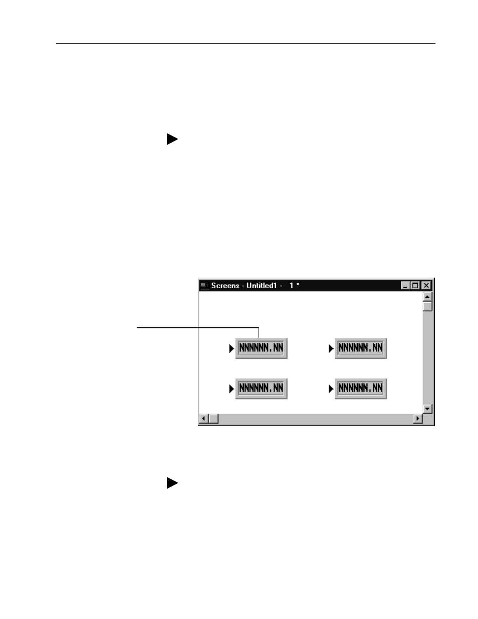 Numeric input cursor point (keypad terminals only) | Rockwell Automation 2711E-ND1 Reference Manual PanelBuilder 1400e User Manual | Page 77 / 201