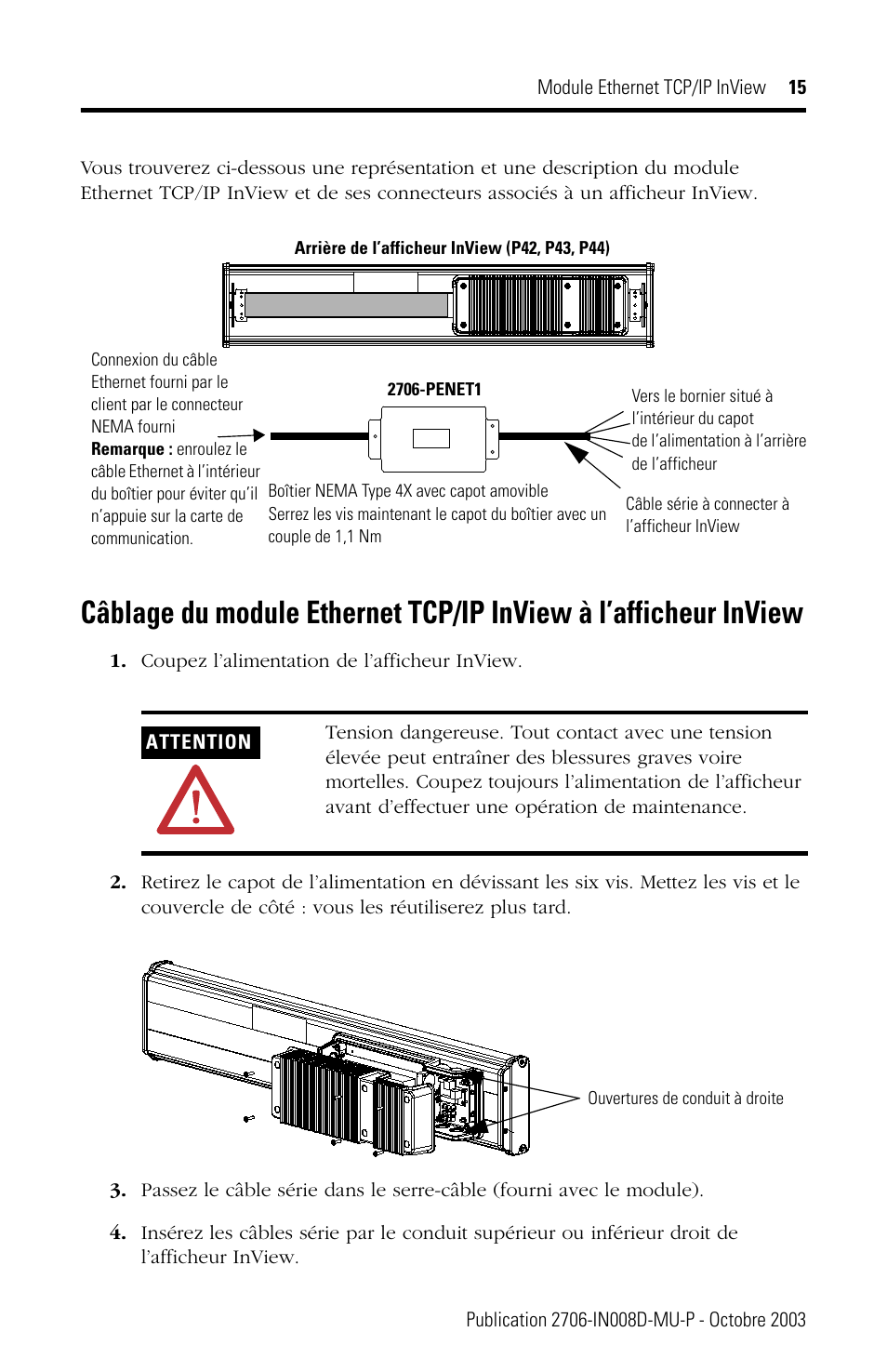 Rockwell Automation 2706-PENET1 InView Ethernet TCP/IP Module User Manual | Page 15 / 64