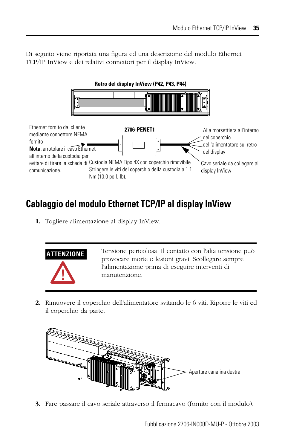 Rockwell Automation 2706-PENET1 InView Ethernet TCP/IP Module User Manual | Page 35 / 64