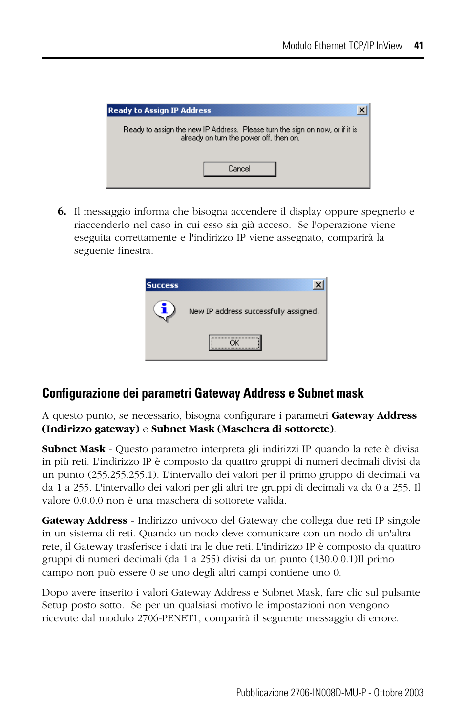 Rockwell Automation 2706-PENET1 InView Ethernet TCP/IP Module User Manual | Page 41 / 64