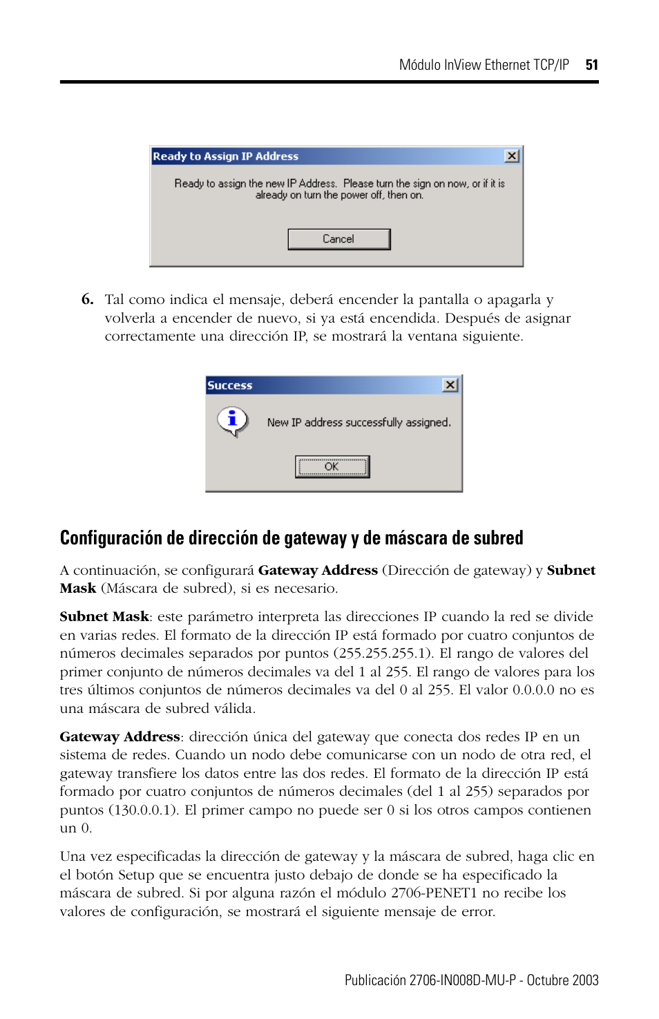 Rockwell Automation 2706-PENET1 InView Ethernet TCP/IP Module User Manual | Page 51 / 64