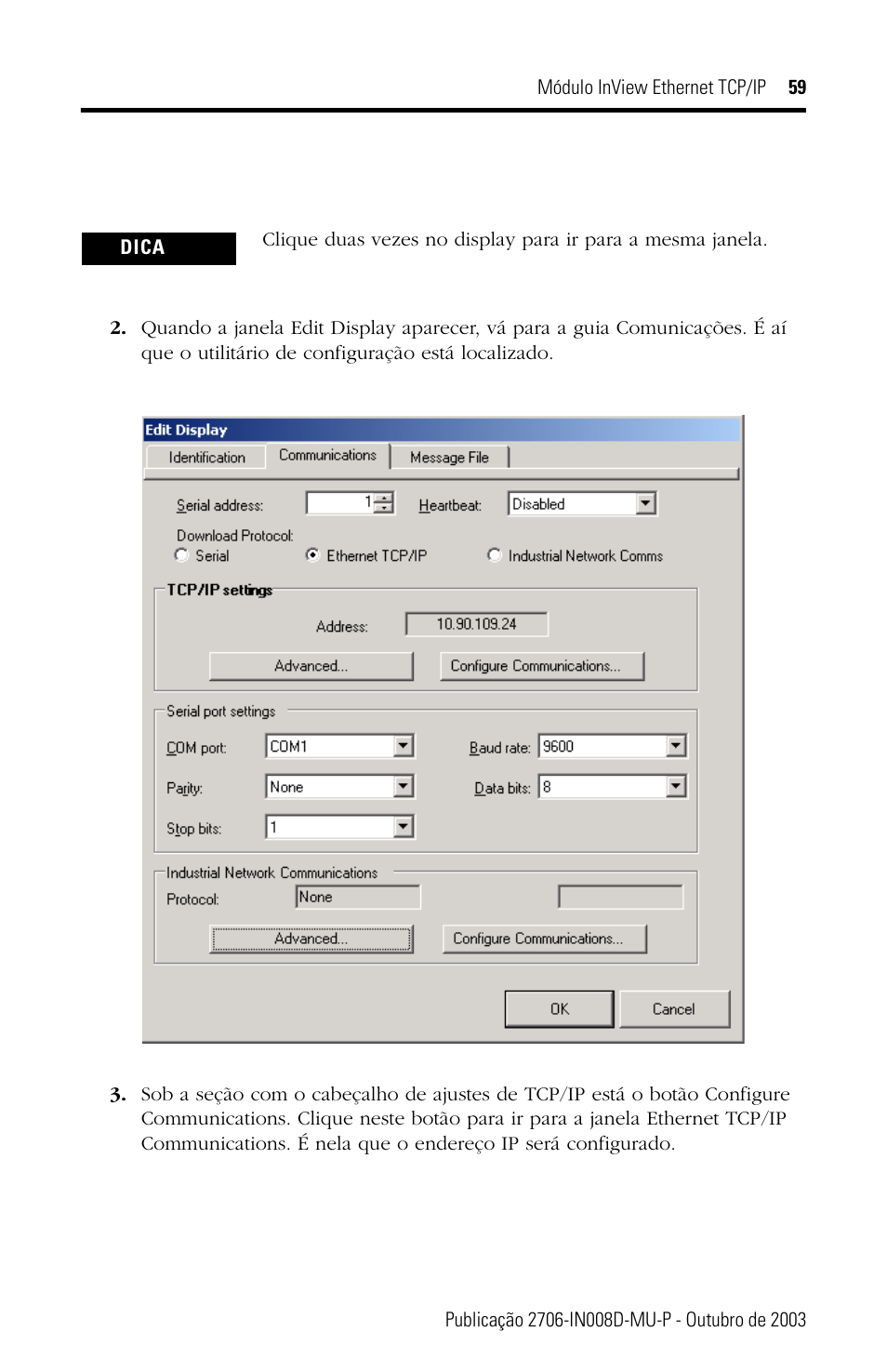 Rockwell Automation 2706-PENET1 InView Ethernet TCP/IP Module User Manual | Page 59 / 64