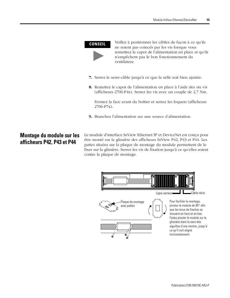 Rockwell Automation 2706-PENI_PDNI InView EtherNet/IP Module and InView DeviceNet Module Install Inst User Manual | Page 15 / 53