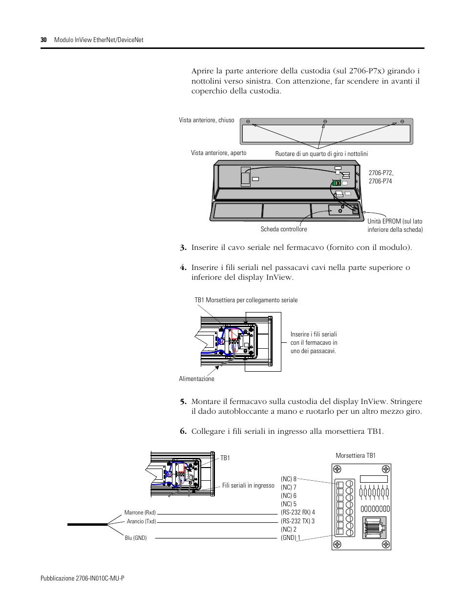 Rockwell Automation 2706-PENI_PDNI InView EtherNet/IP Module and InView DeviceNet Module Install Inst User Manual | Page 30 / 53