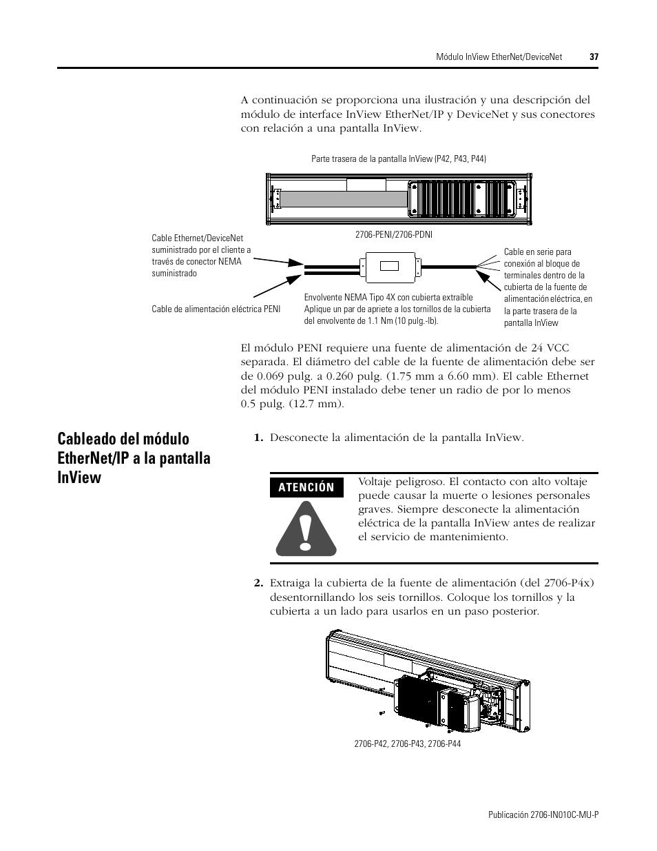 Rockwell Automation 2706-PENI_PDNI InView EtherNet/IP Module and InView DeviceNet Module Install Inst User Manual | Page 37 / 53