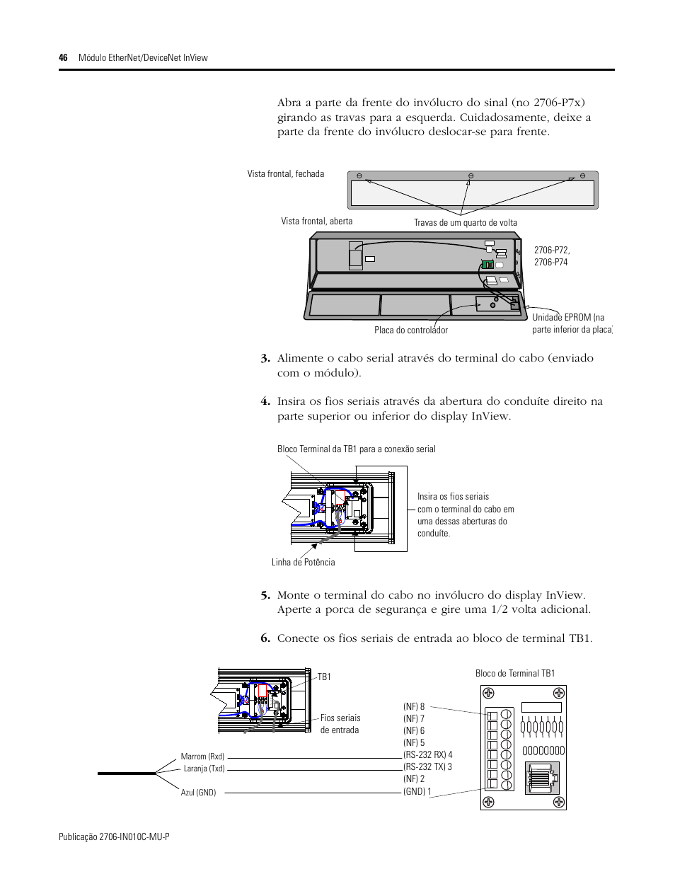 Rockwell Automation 2706-PENI_PDNI InView EtherNet/IP Module and InView DeviceNet Module Install Inst User Manual | Page 46 / 53