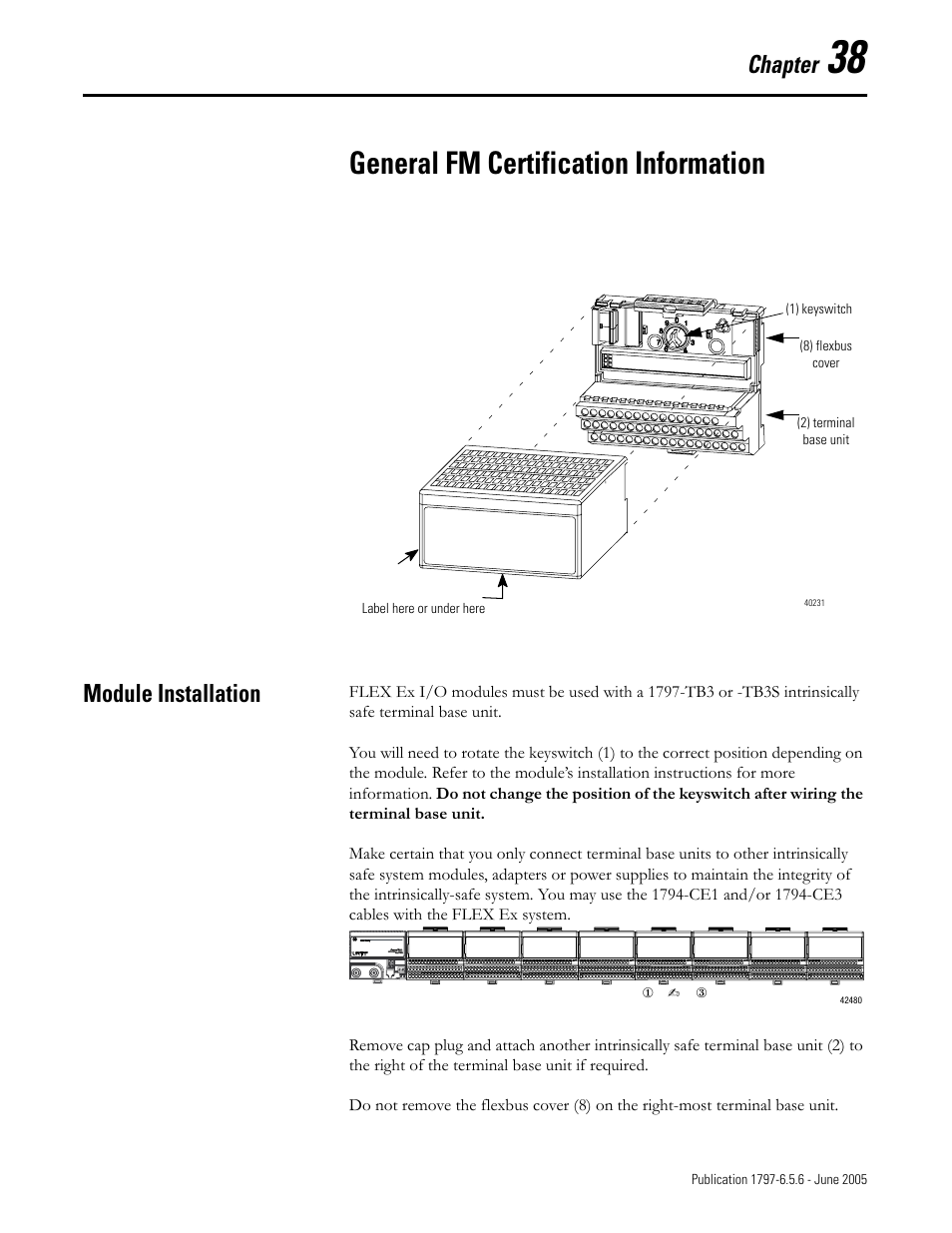 Chapter 38, General fm certification information, Module installation | Module installation -1, Chapter | Rockwell Automation 1797-XXX FLEX Ex System Certification Reference Manual User Manual | Page 173 / 252