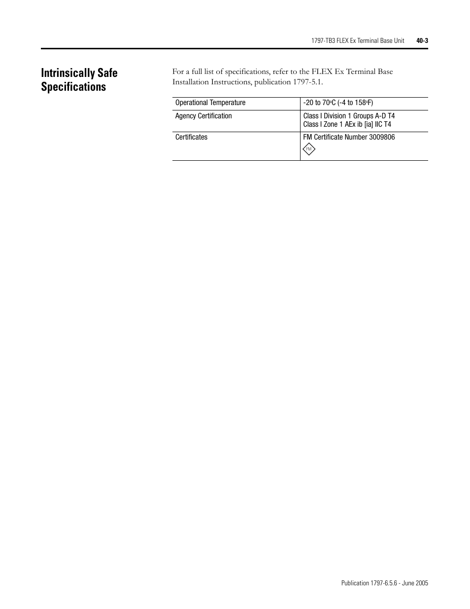 Intrinsically safe specifications, Intrinsically safe specifications -3 | Rockwell Automation 1797-XXX FLEX Ex System Certification Reference Manual User Manual | Page 185 / 252