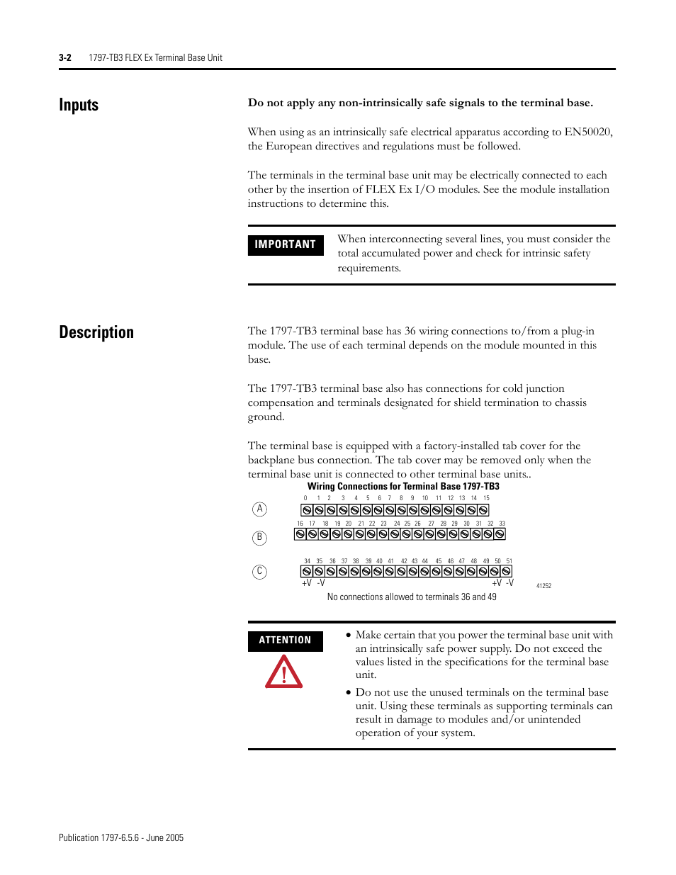 Inputs, Description, Inputs -2 description -2 | Rockwell Automation 1797-XXX FLEX Ex System Certification Reference Manual User Manual | Page 40 / 252