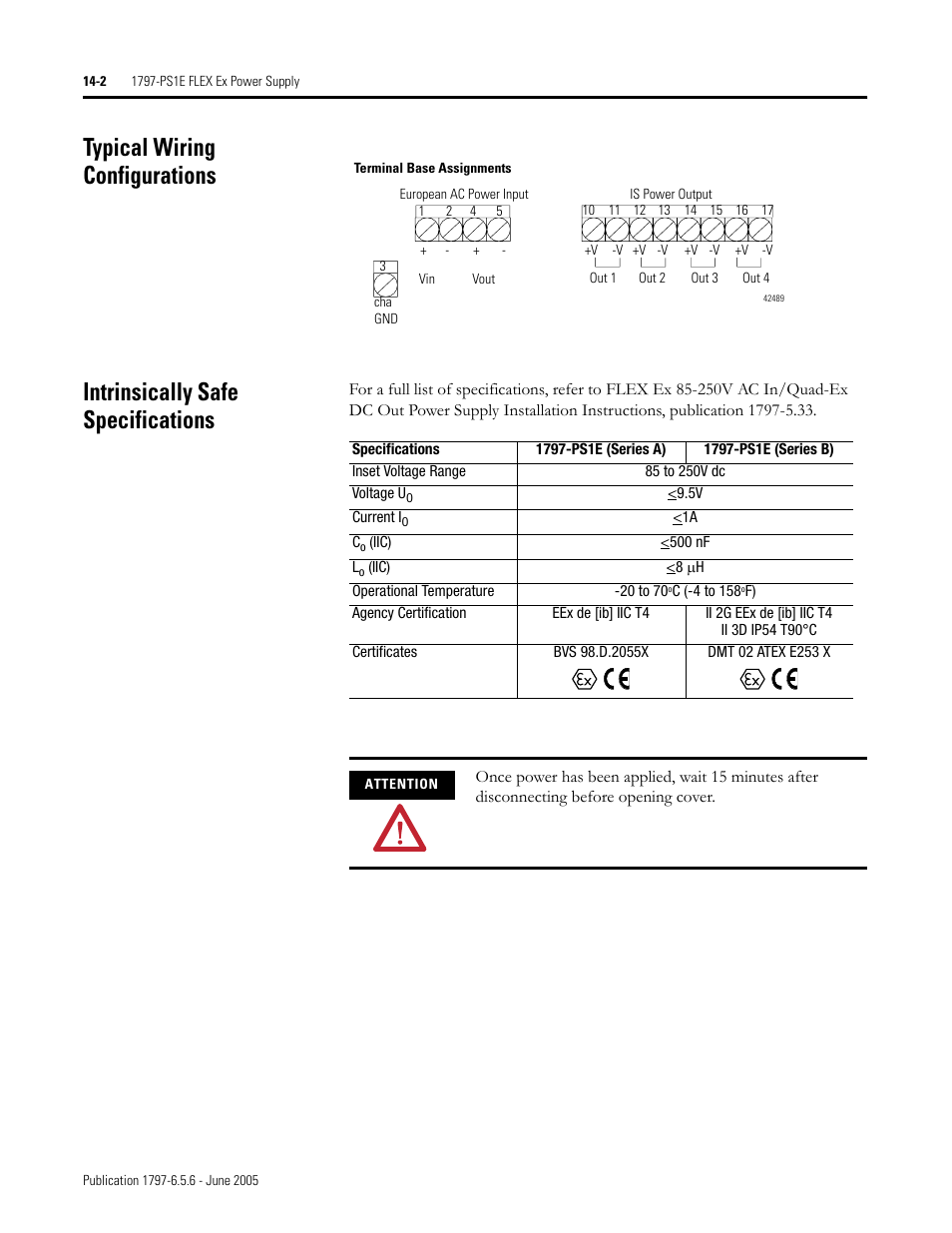 Typical wiring configurations, Intrinsically safe specifications | Rockwell Automation 1797-XXX FLEX Ex System Certification Reference Manual User Manual | Page 80 / 252