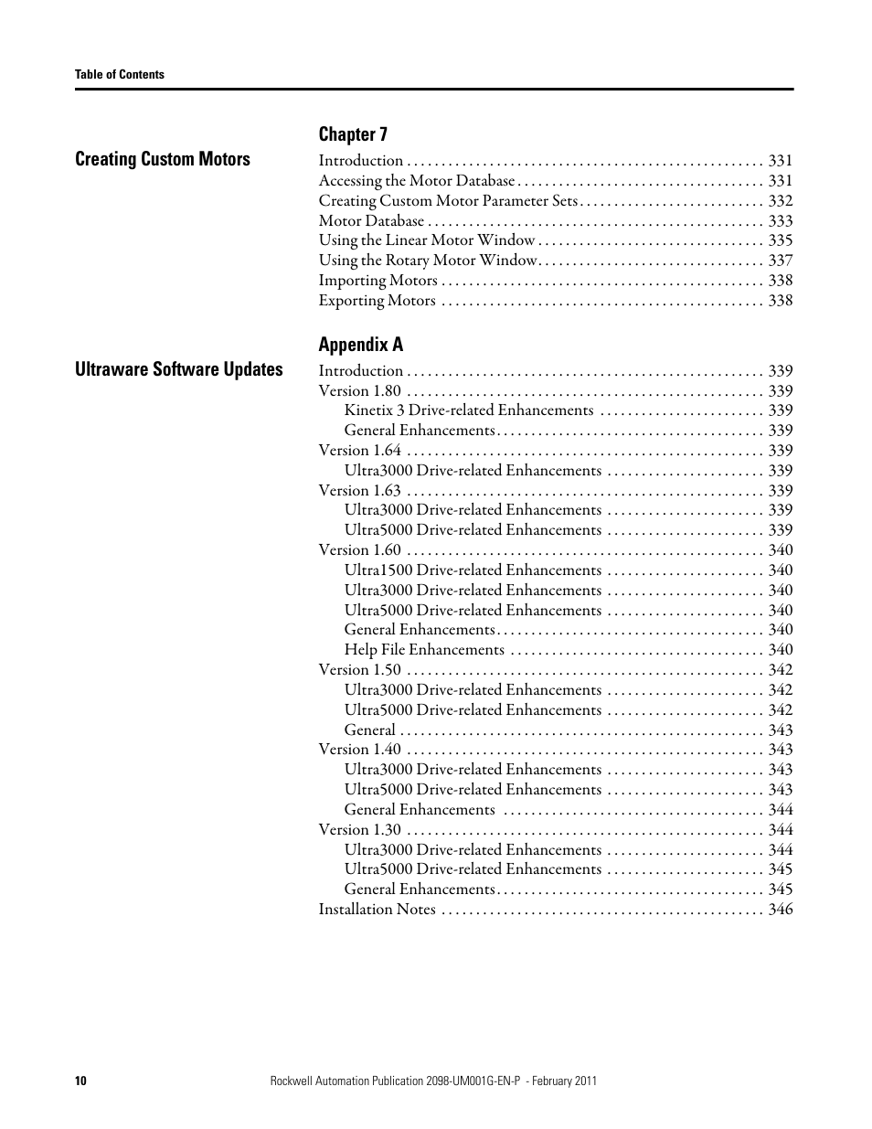 Rockwell Automation 2098-UWCPRG Ultraware Software User Manual User Manual | Page 10 / 354