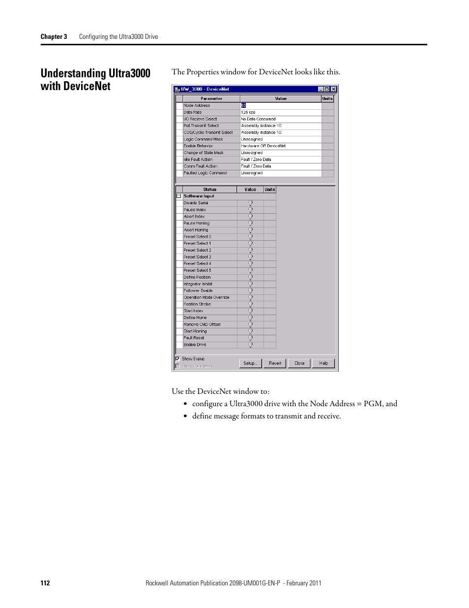Understanding ultra3000 with devicenet | Rockwell Automation 2098-UWCPRG Ultraware Software User Manual User Manual | Page 110 / 354