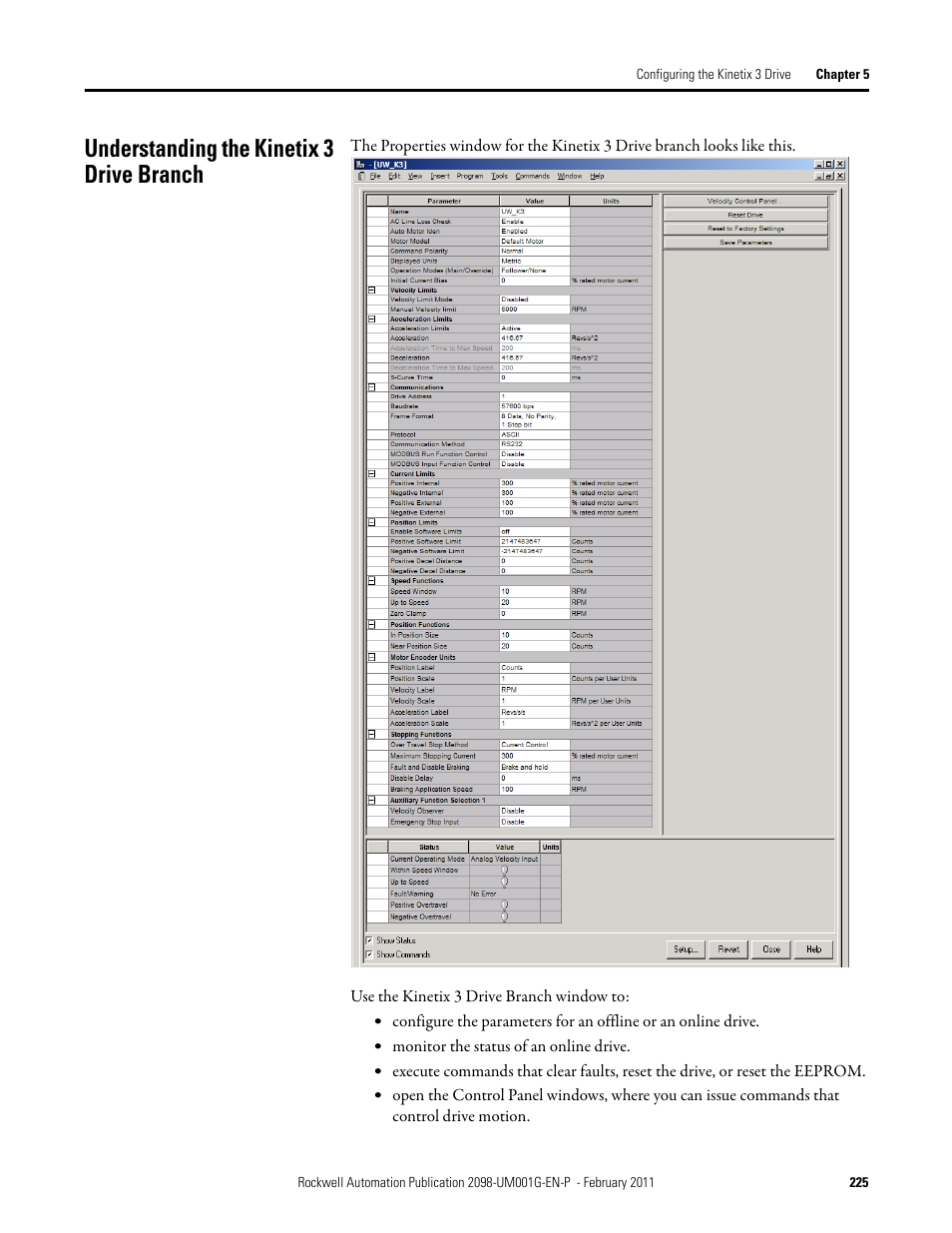 Understanding the kinetix 3 drive branch, Understanding the kinetix 3, Drive branch | Rockwell Automation 2098-UWCPRG Ultraware Software User Manual User Manual | Page 223 / 354