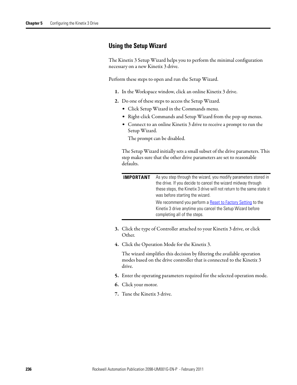 Using the setup wizard | Rockwell Automation 2098-UWCPRG Ultraware Software User Manual User Manual | Page 234 / 354