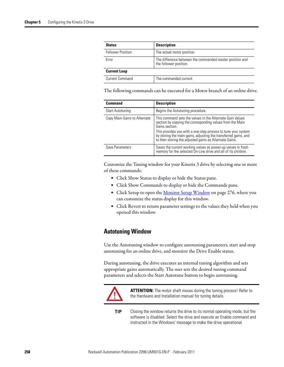 Autotuning window | Rockwell Automation 2098-UWCPRG Ultraware Software User Manual User Manual | Page 256 / 354