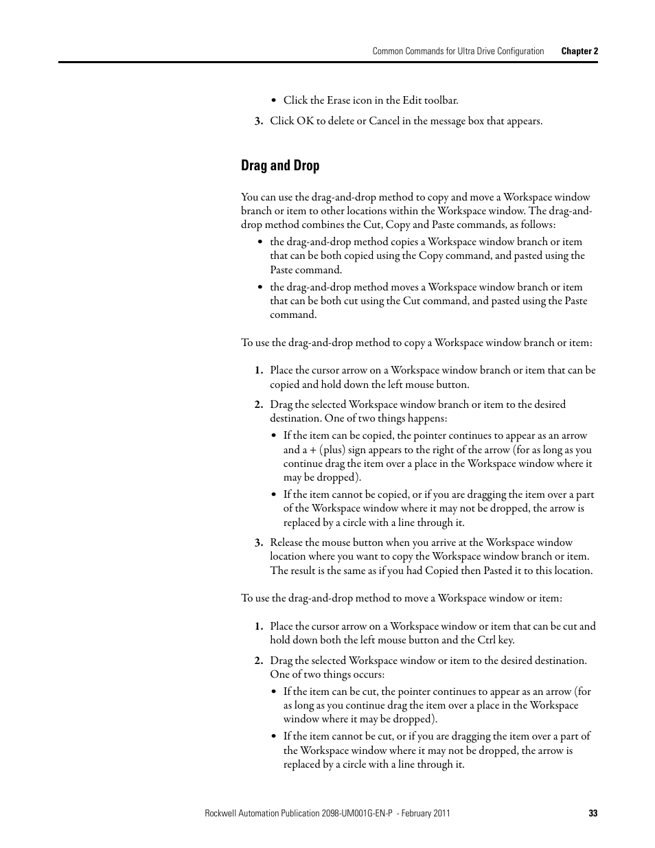 Drag and drop | Rockwell Automation 2098-UWCPRG Ultraware Software User Manual User Manual | Page 33 / 354