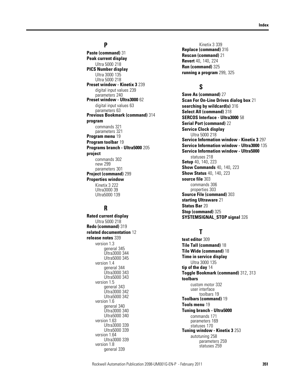 Rockwell Automation 2098-UWCPRG Ultraware Software User Manual User Manual | Page 349 / 354