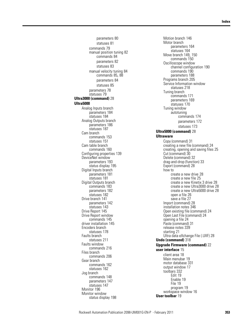 Rockwell Automation 2098-UWCPRG Ultraware Software User Manual User Manual | Page 351 / 354